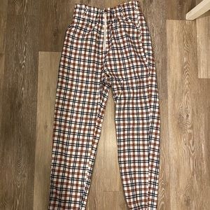 White, red, and blue trouser pants